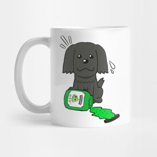 Cute black sheepdog Spilled Wasabi sauce Mug